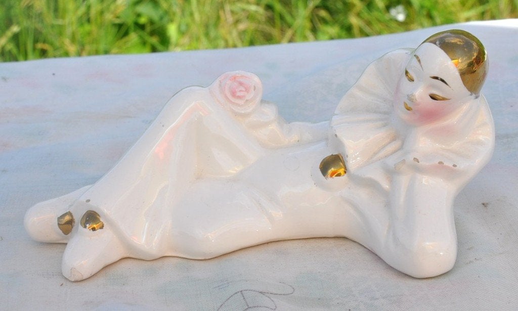 statuette pierrot décoratif en faience, Ophalen of Verzenden, Gebruikt, Overige typen