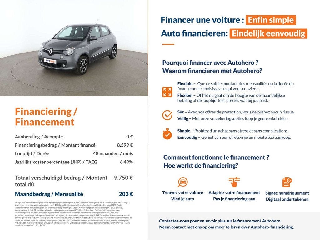 Renault Twingo 1.0 SCe Intens (année de construction 2018), Autos, Renault, Argent ou Gris, Euro 6, Boîte manuelle, 5 portes