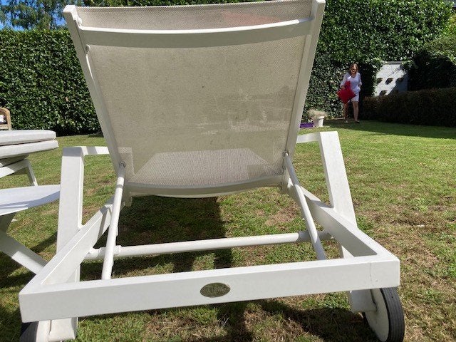 aluminium ligbedden, Jardin & Terrasse, Enlèvement, Comme neuf, Aluminium, Réglable