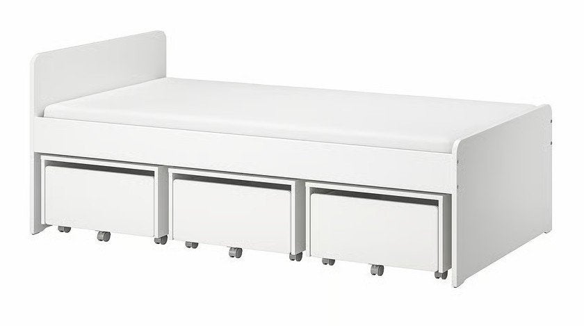 ikea Bed   SLAKT  + matras AFJALLF, Kinderen en Baby's, Kinderkamer | Bedden, Ophalen, 85 tot 100 cm, Zo goed als nieuw, Matras