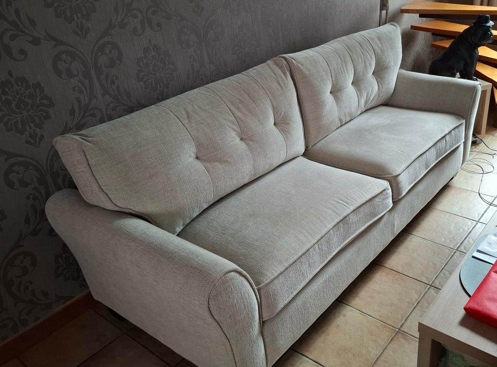 Stoffen driezit, Maison & Meubles, Canapés | Salons, 200 à 250 cm, Banc droit, Comme neuf, Enlèvement