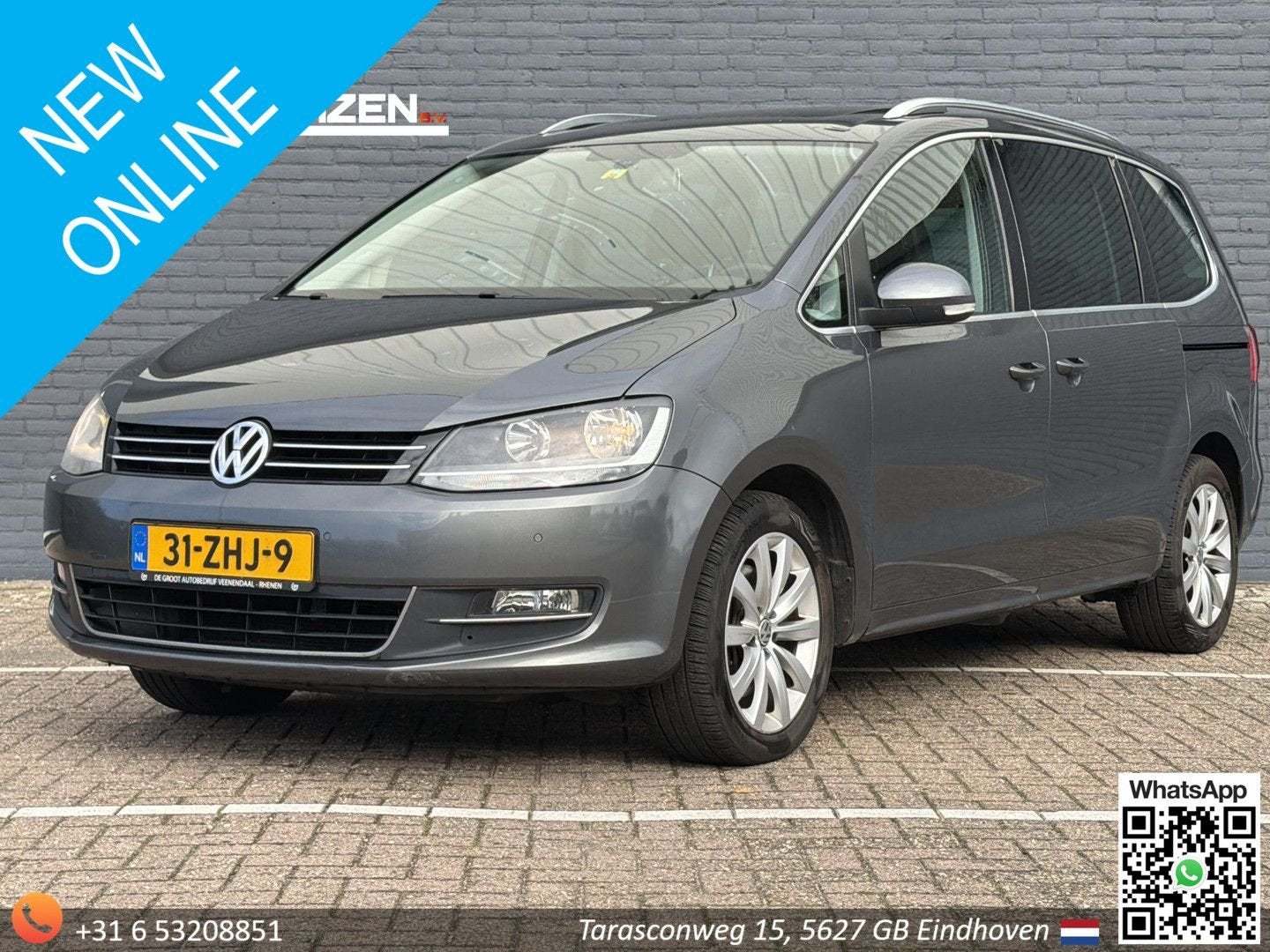 Volkswagen Sharan 1.4 TSI Highline 7p. Automaat | Pano | Cam, Autos, Argent ou Gris, Achat, Noir, 178 g/km