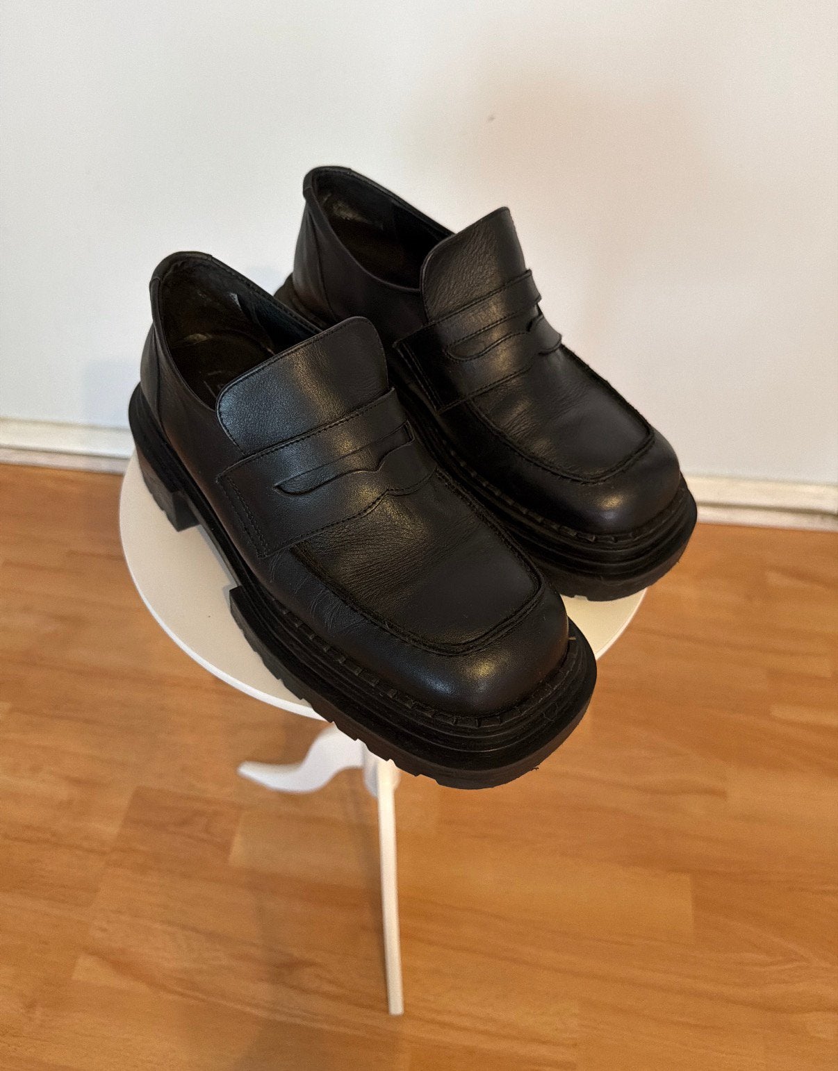 Mocassin en cuir, Enlèvement ou Envoi, Chaussures de travail, Comme neuf, Noir
