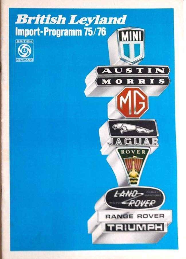 British Leyland Programma, brochure 1975/76 Mini – Jaguar, Verzenden, Zo goed als nieuw, Overige merken