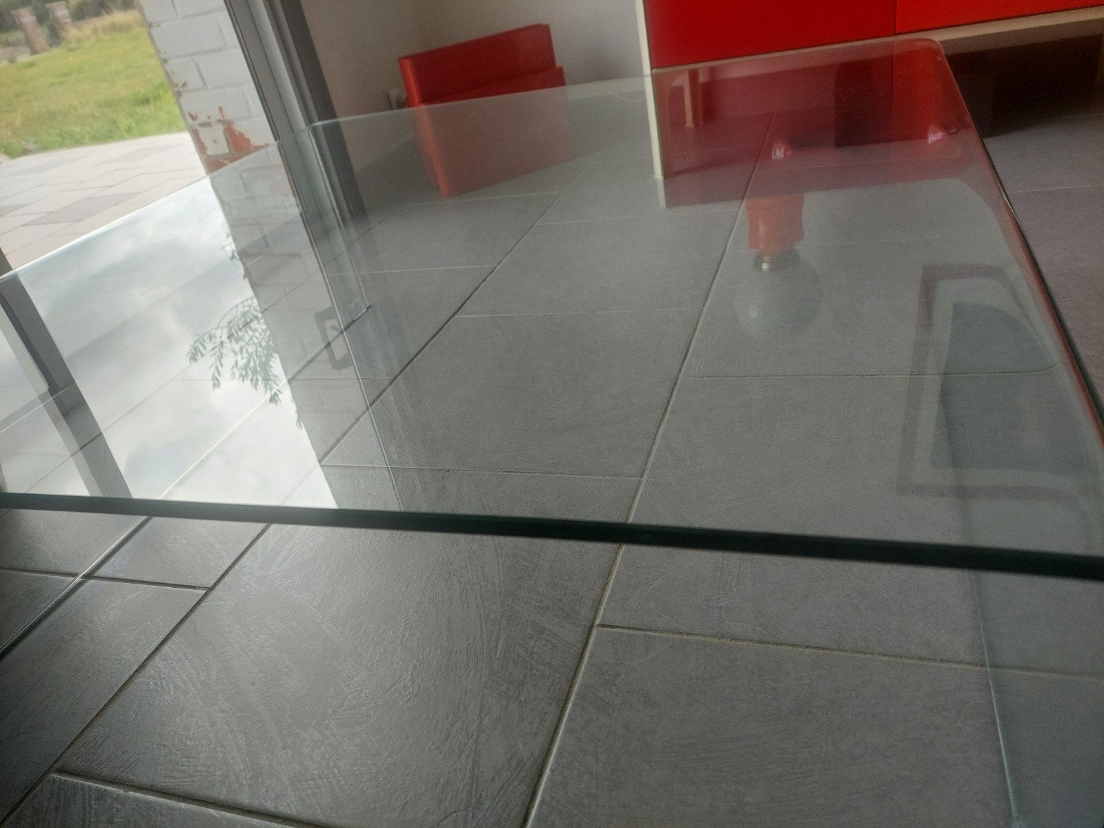 Table basse carrée en verre trempé., Maison & Meubles, Enlèvement, Verre