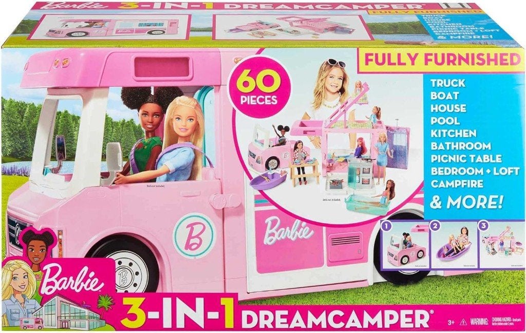 Barbie DreamCamper 3-in-1 droomcamper, Kinderen en Baby's, Speelgoed | Poppen, Ophalen of Verzenden, Zo goed als nieuw, Barbie
