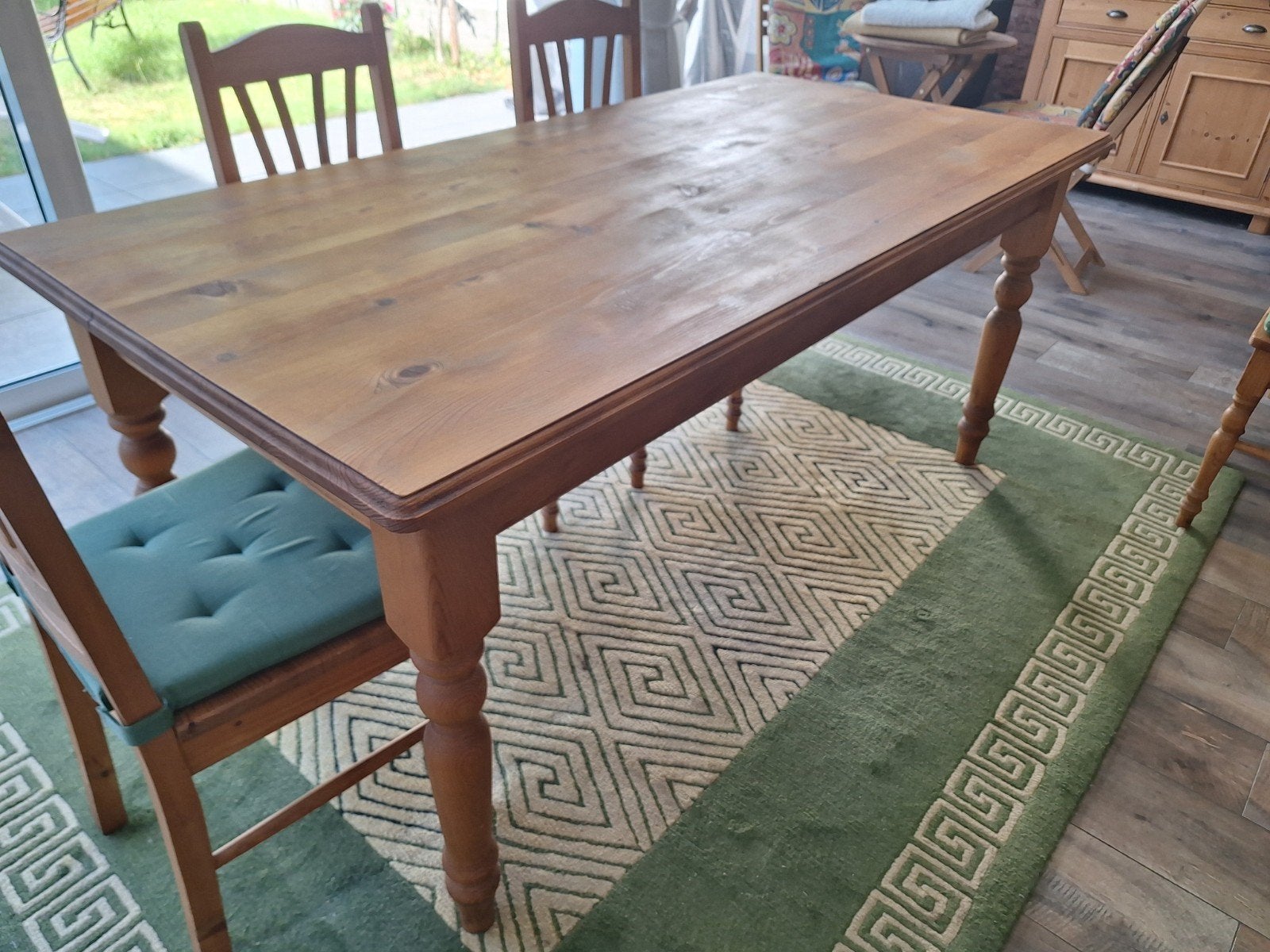 Grenen tafel landelijke stijl, Ophalen, 50 tot 100 cm, Zo goed als nieuw, Vijf personen of meer