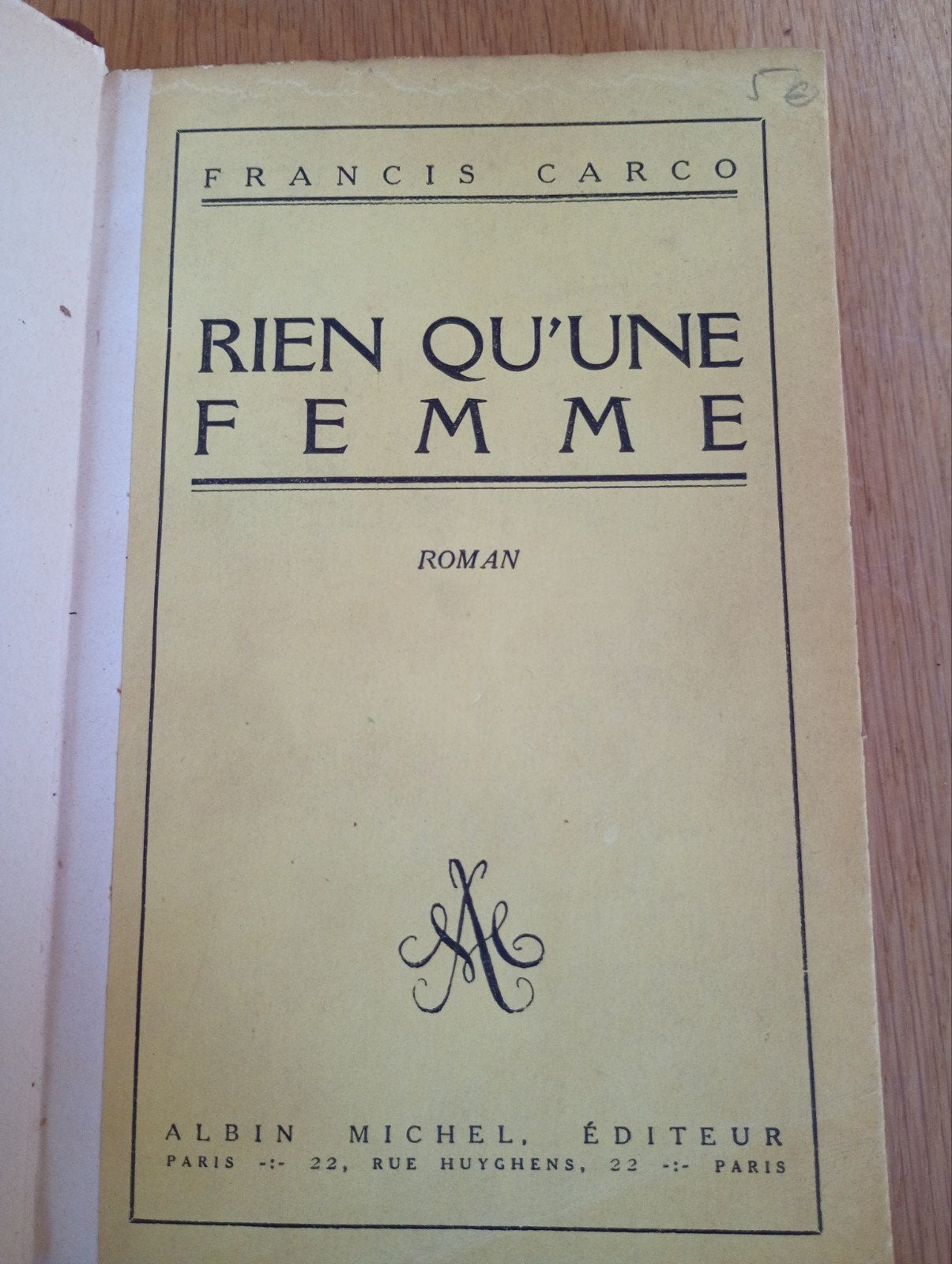 Rien qu'une femme, F Carco (1932), Enlèvement