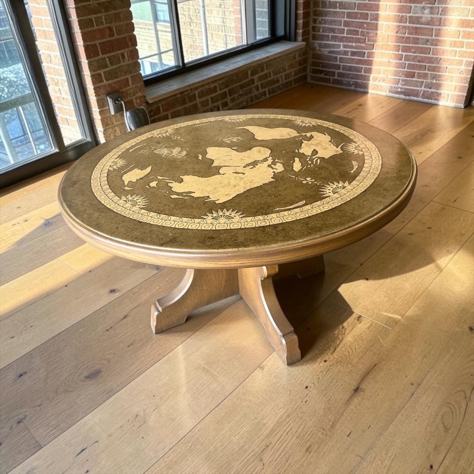 Vintage houten rustieke hoge salontafel / coffee table, Ophalen
