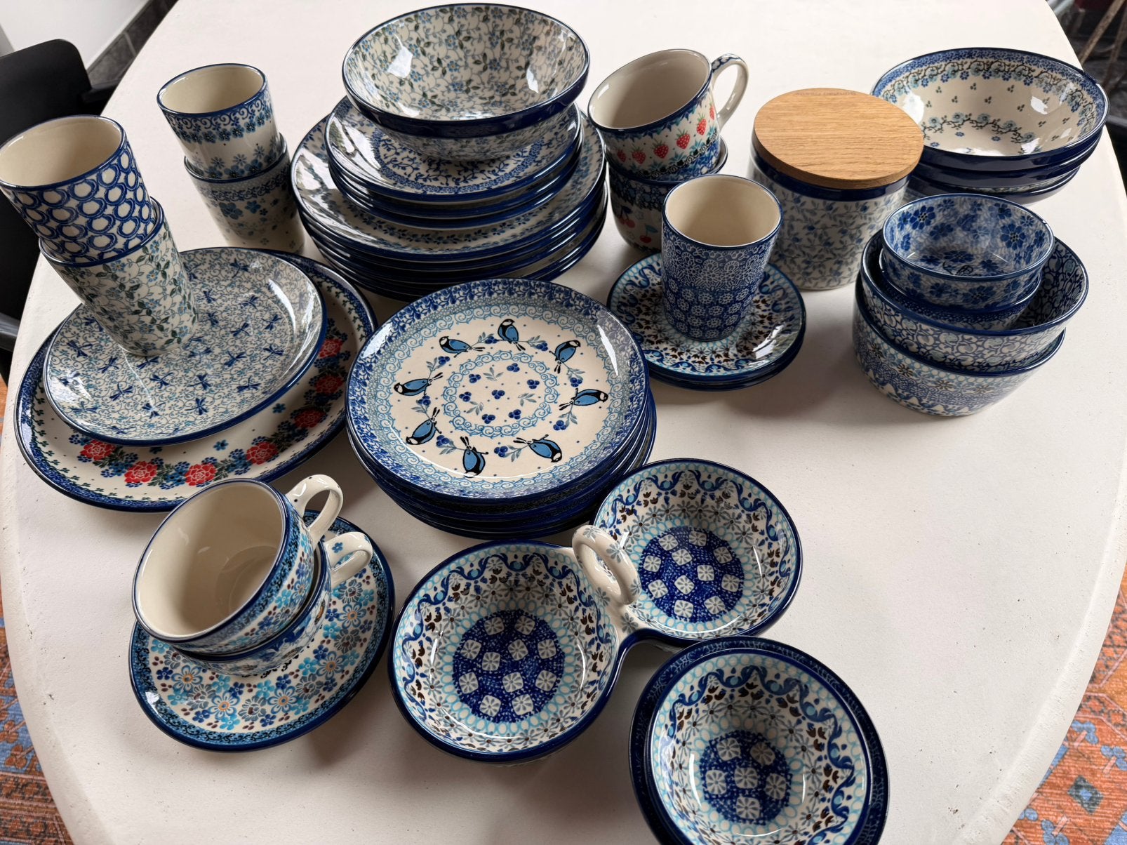 Zeer complete Bunzlau Castle servies set - Vraagprijs 750€, Service complet, Comme neuf, Céramique, Enlèvement