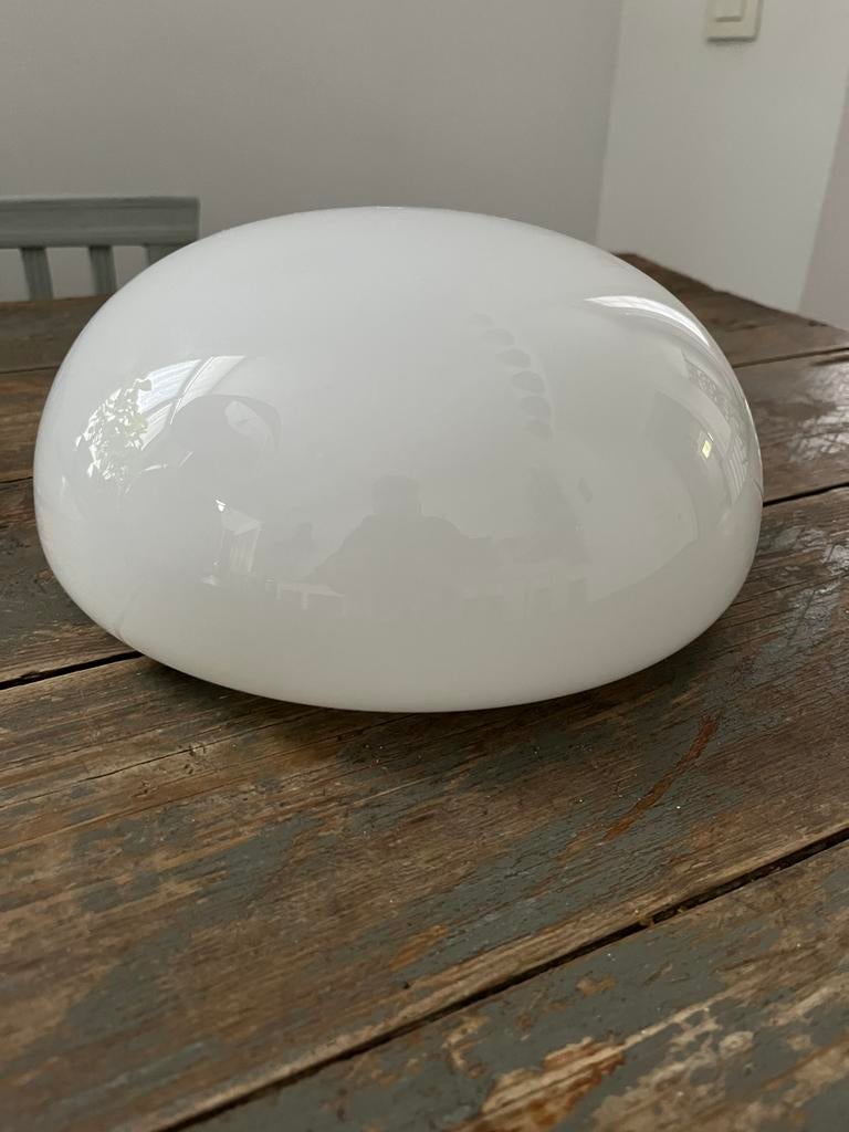 VINTAGE RETRO LAMP PLAFONDLAMP WANDLAMP MELKGLAS, Ophalen of Verzenden, Zo goed als nieuw, Glas