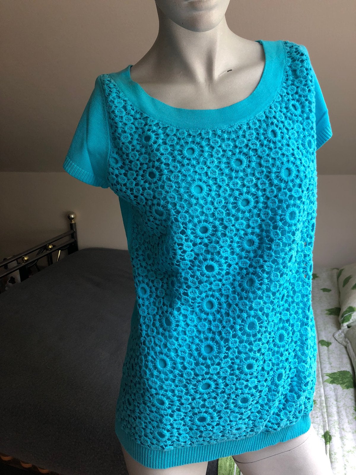 Pull korte mouw maat L, Kleding | Dames, T-shirts, Ophalen, Blauw, Maat 42/44 (L), Zo goed als nieuw