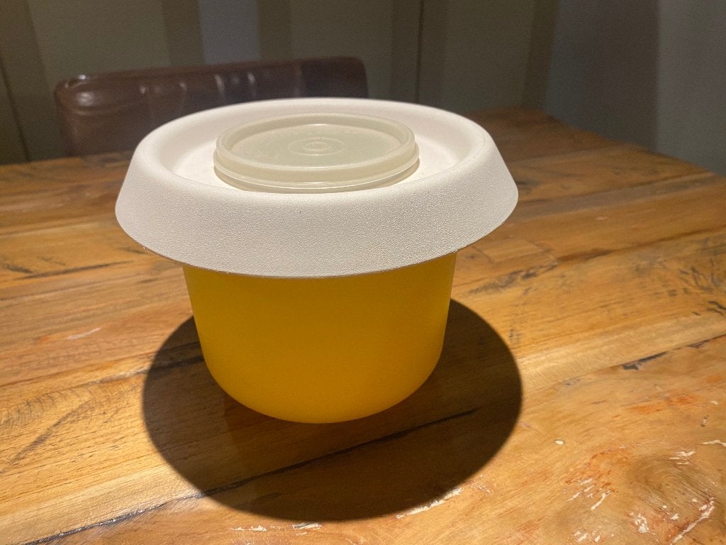 Tupperware mengkom, Ophalen of Verzenden, Geel