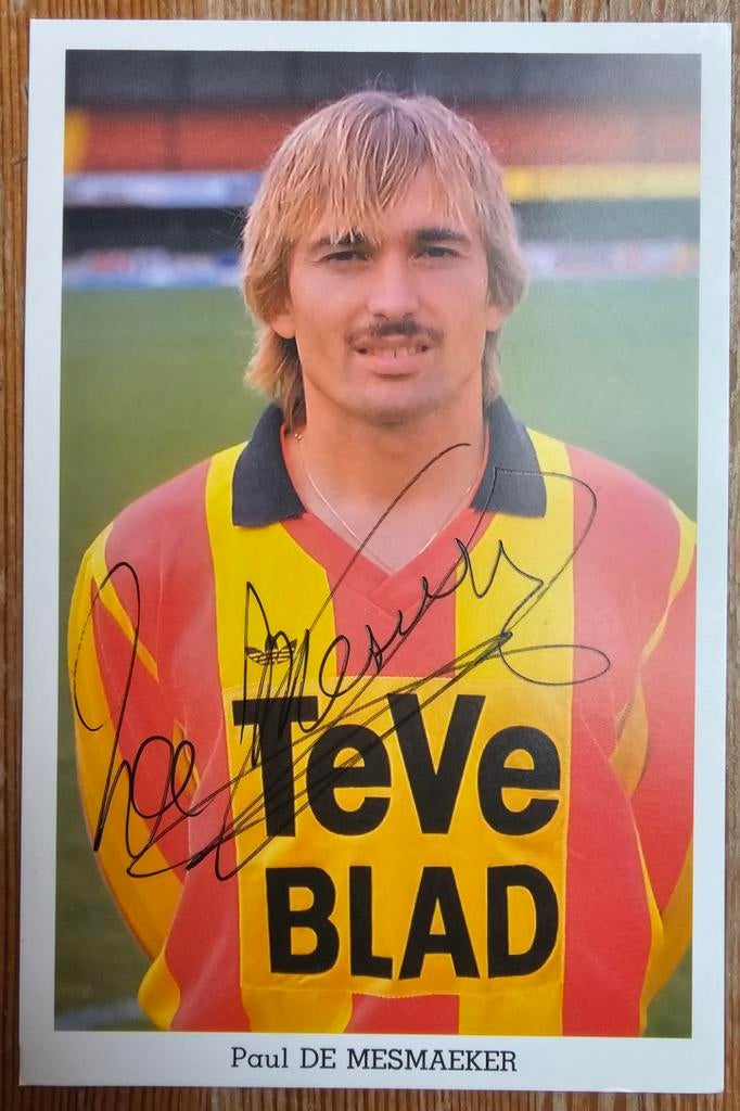 1989 De Mesmaeker KV Mechelen Spelerskaart handgesigneerd!, Verzamelen, Verzenden, Zo goed als nieuw, Spelerskaart