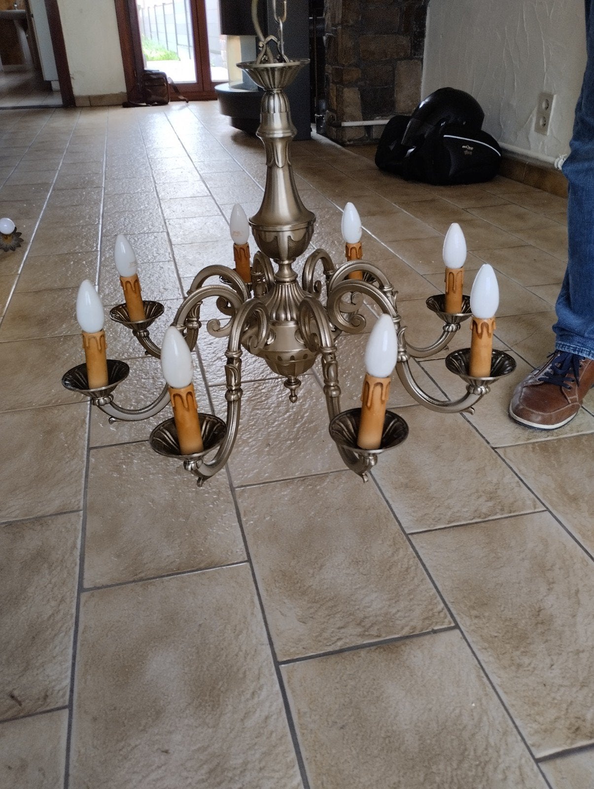 Tinnen lamp, Maison & Meubles, Lampes | Lustres, Enlèvement