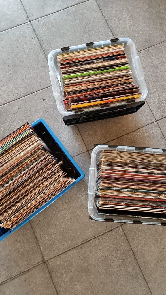 Lot van 250 platen, Cd's en Dvd's, Vinyl | Overige Vinyl, Ophalen, Gebruikt, 12 inch, Overige typen