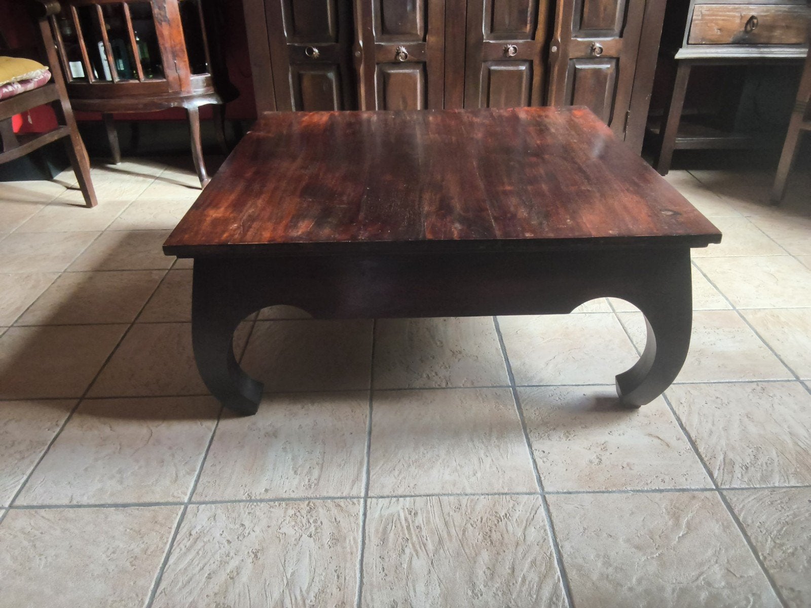 koloniale salontafel. 90x90x40., Enlèvement