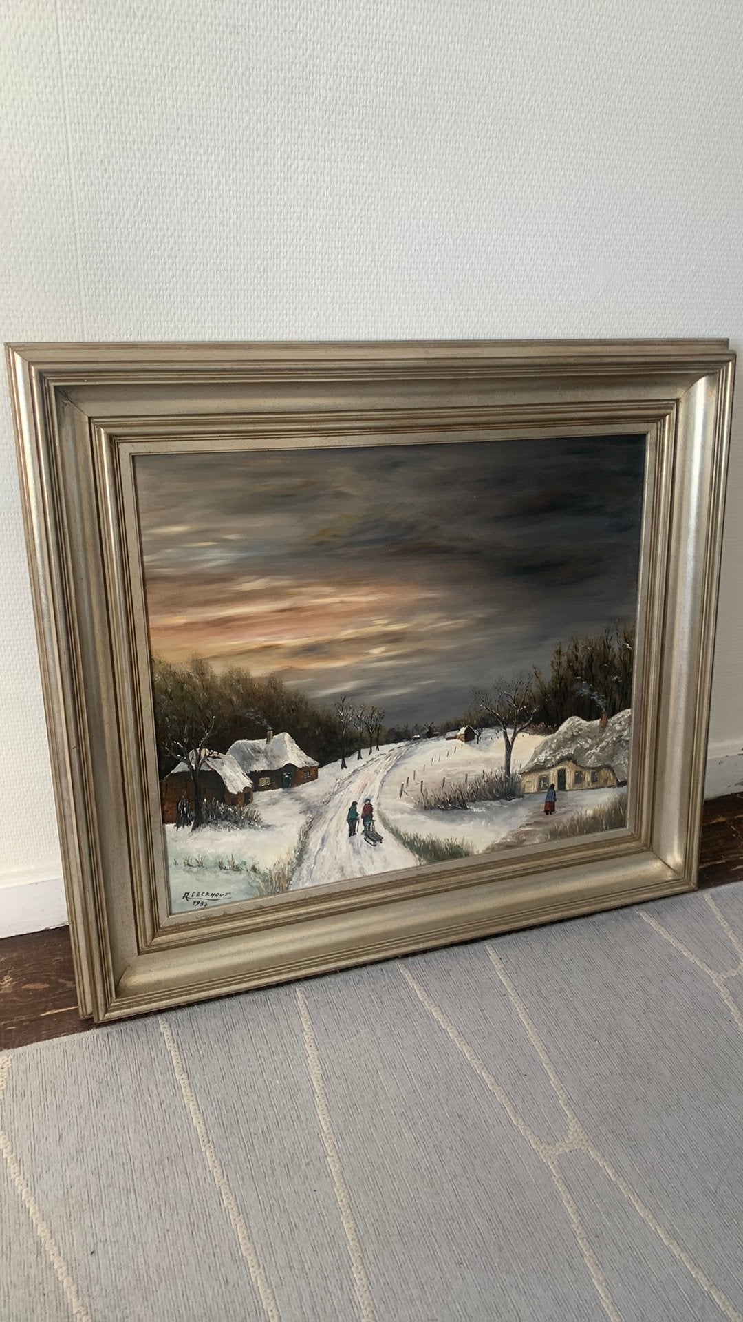 Schilderij, Antiek en Kunst, Ophalen, Doek, Bijzondere lijst, Landschap