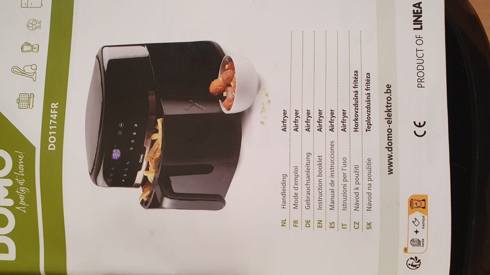 Domo airfryer, Electroménager, Friteuses à air, Enlèvement, Friteuse à air XXL, 1500 grammes ou plus