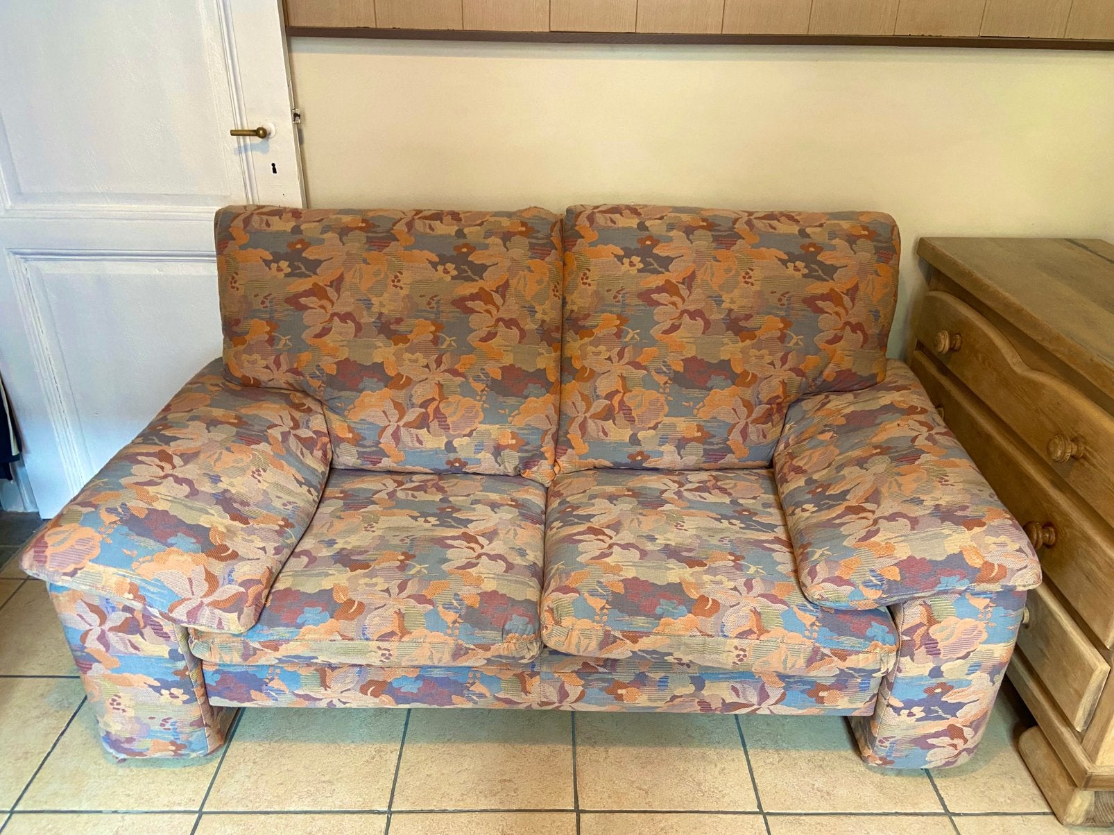 Kleurrijke zetel, Ophalen, Gebruikt, Tweepersoons, Vintage