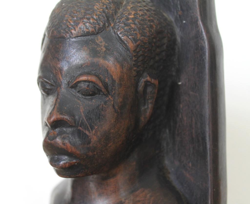Buste Afrikaanse vrouw, mpingo mid century, Antiek en Kunst, Ophalen of Verzenden
