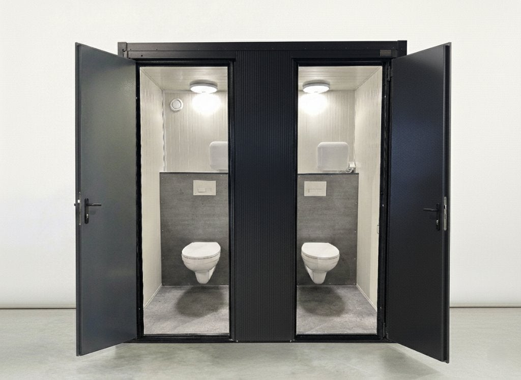 Te koop dubbele toilet unit met hangtoiletten plug en play, Ophalen of Verzenden, Nieuw, Toilet