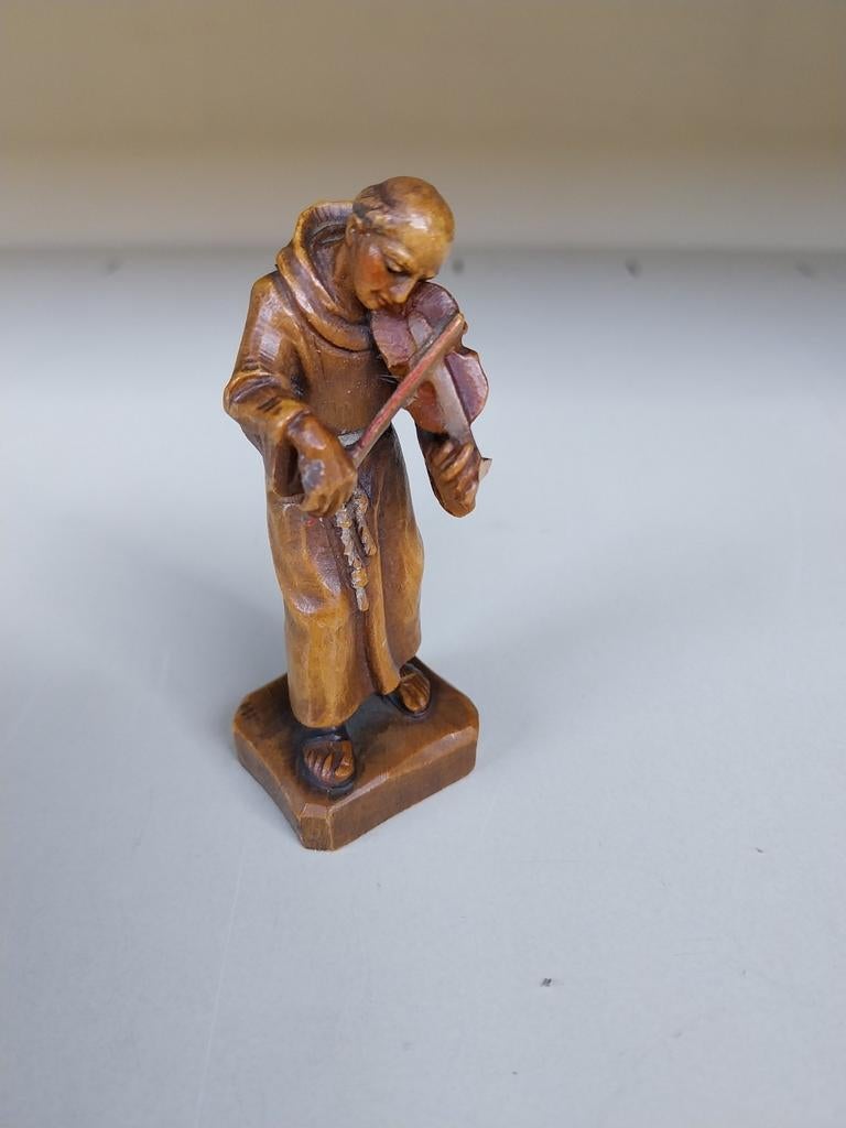 Miniatuur houten monnik beeldje, Enlèvement ou Envoi