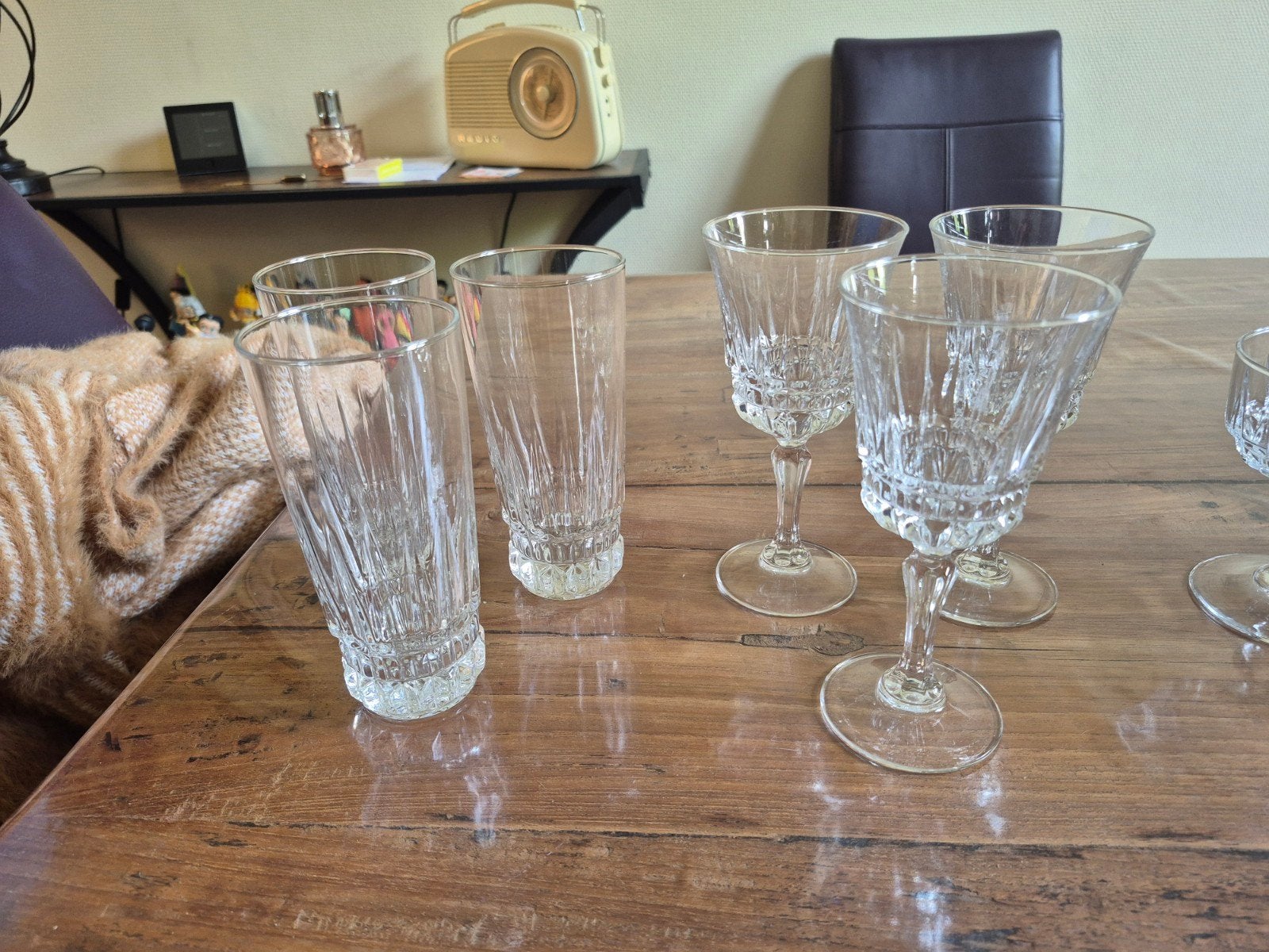Service à verres, Enlèvement