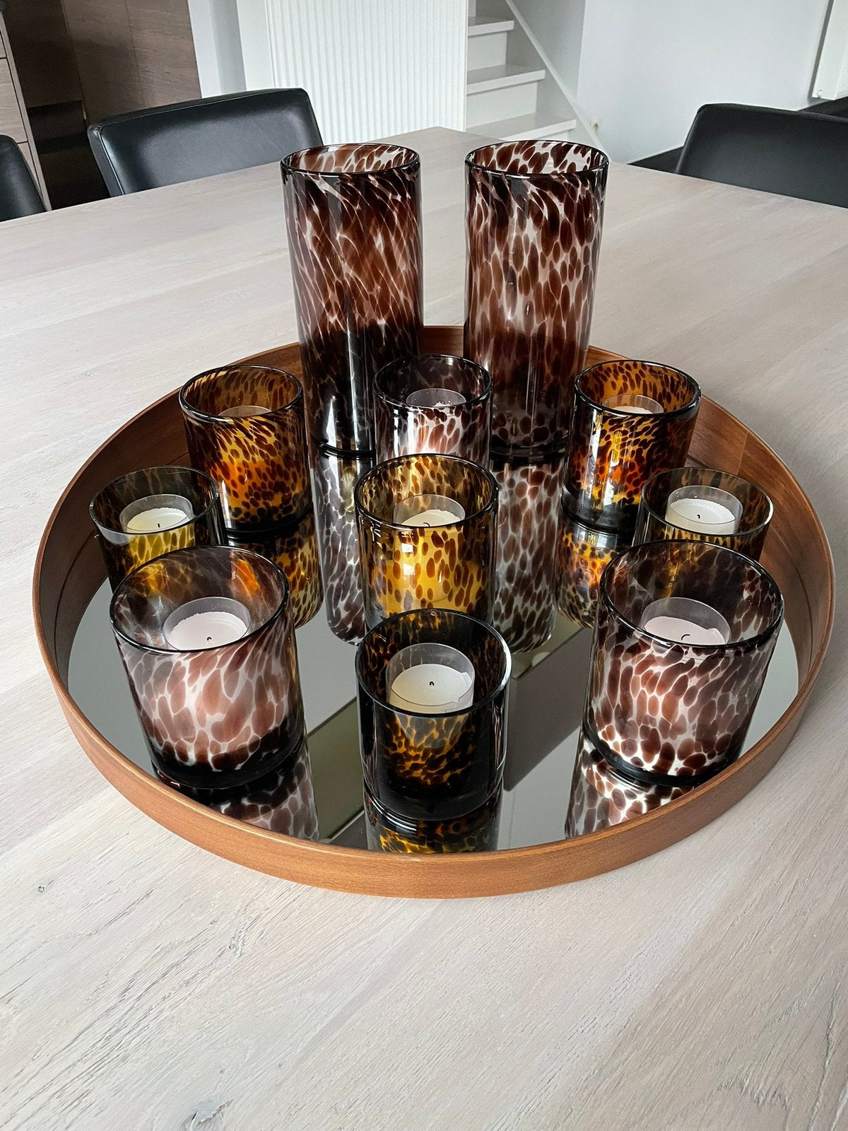 Volledig set voor kaarsen en twee vazen en ook een spiegel, Enlèvement, Comme neuf