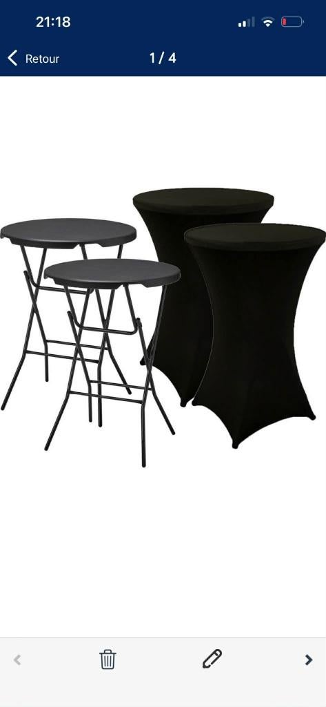 Mange-debout à louer (9 euros/table par jour), Maison & Meubles, Tables | Tables mange-debout, Comme neuf, Enlèvement
