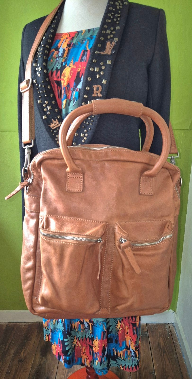 Cowboysbag grote leren tas, Ophalen of Verzenden, Nieuw