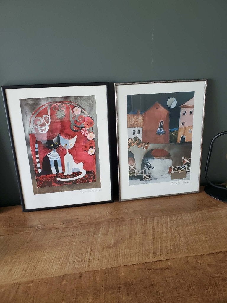 Rosina Wachtmeister 2 Kunstdrukken Zilverfolie spec.edition, Antiek en Kunst, Kunst | Litho's en Zeefdrukken, Ingelijst, Ophalen of Verzenden