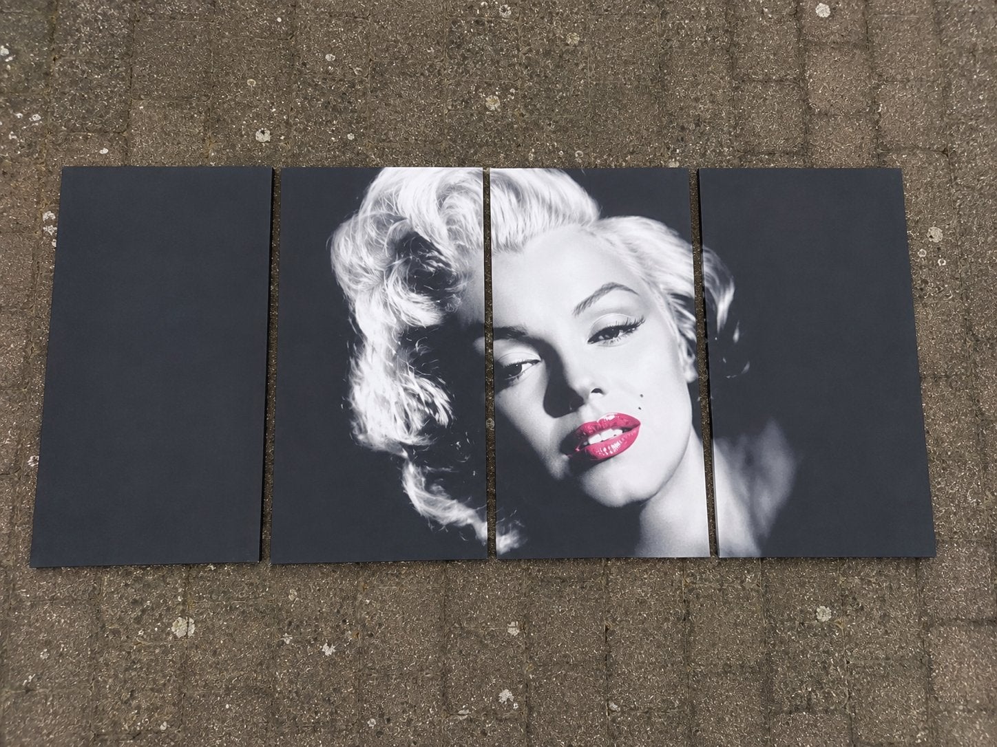4-delig Marilyn Monroe canvas – Goede staat, Antiquités & Art, Art | Peinture | Moderne, Enlèvement ou Envoi, Autres matériaux