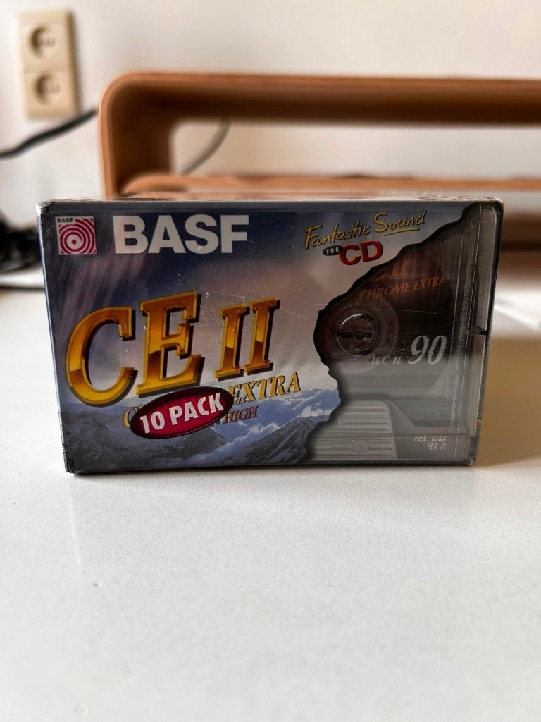 BASF CE II Chrome Extra 90 — pakket van 10 chrome cassetten, 2 t/m 25 bandjes, Ophalen of Verzenden, Met bewaardoos, rek of koffer