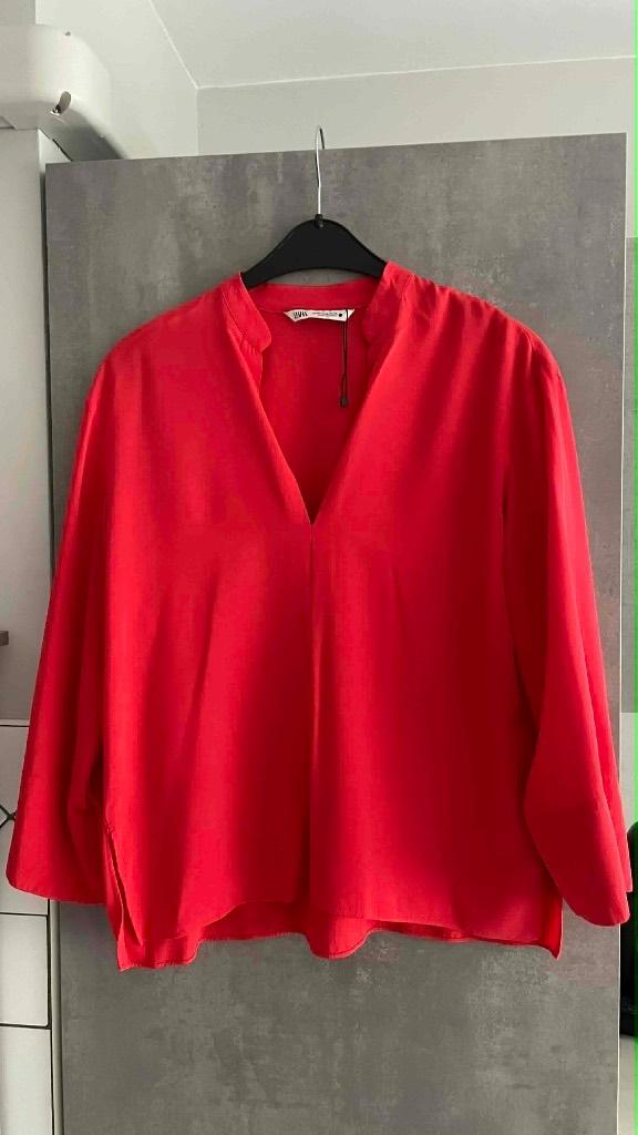 BLOUSE CHEMISE neuve ZARA orange rouge M, Zara, Enlèvement ou Envoi, Neuf, Orange