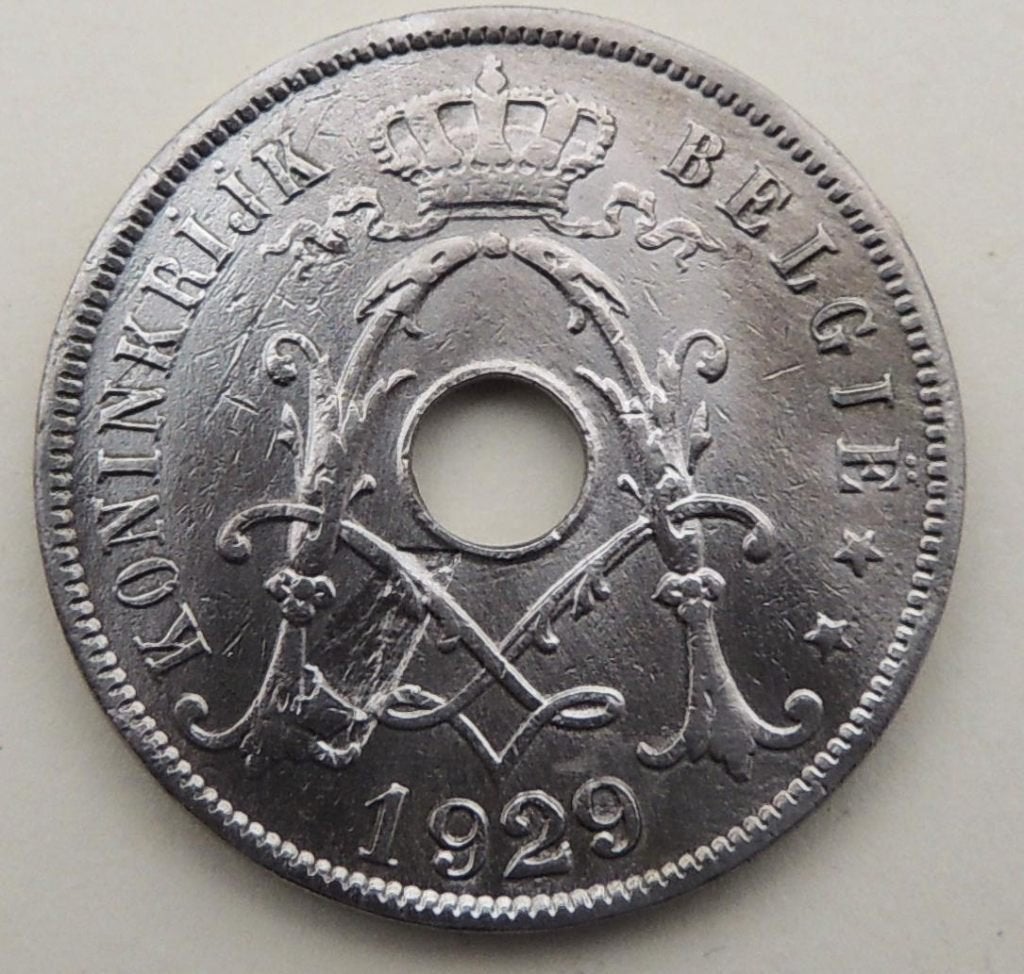 1929 25 centimen NL, Postzegels en Munten, Munten | België, Verzenden, Metaal, Losse munt