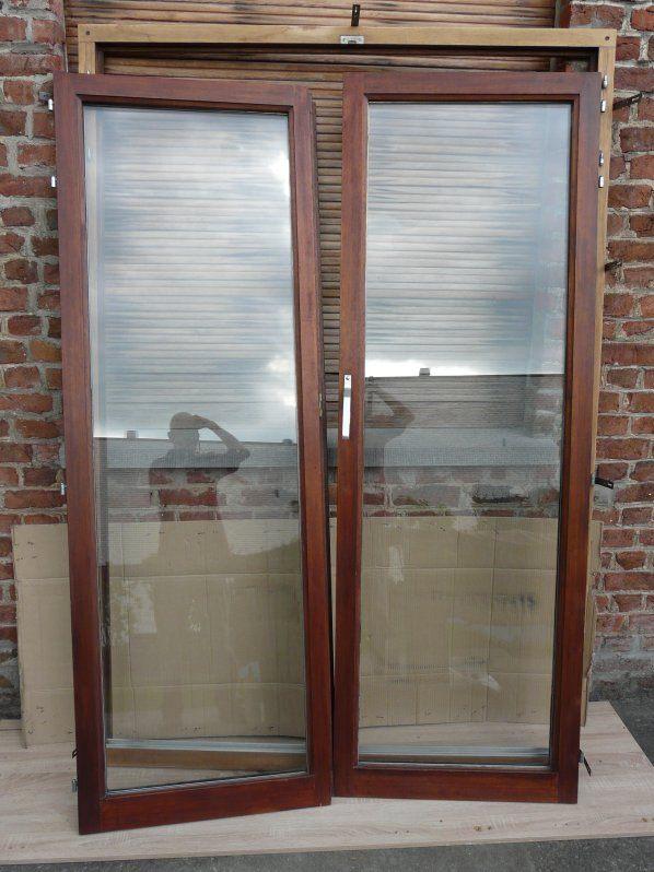 Terrasdeur met bovenlicht (dubbele beglazing), Doe-het-zelf en Bouw, Ophalen, Gebruikt, 160 cm of meer, Dubbelglas