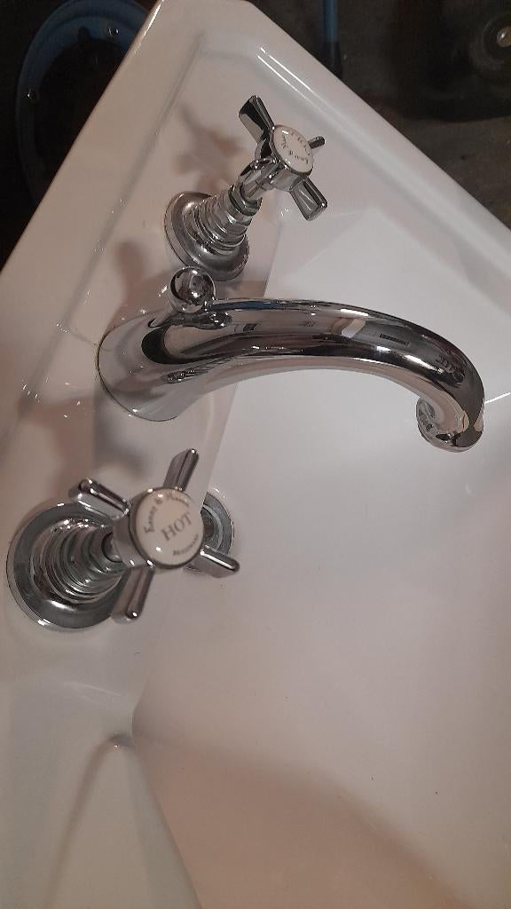 Robinet d'évier en porcelaine Kenny & Mason, Bricolage & Construction, Enlèvement, Comme neuf, Chrome, Lavabo
