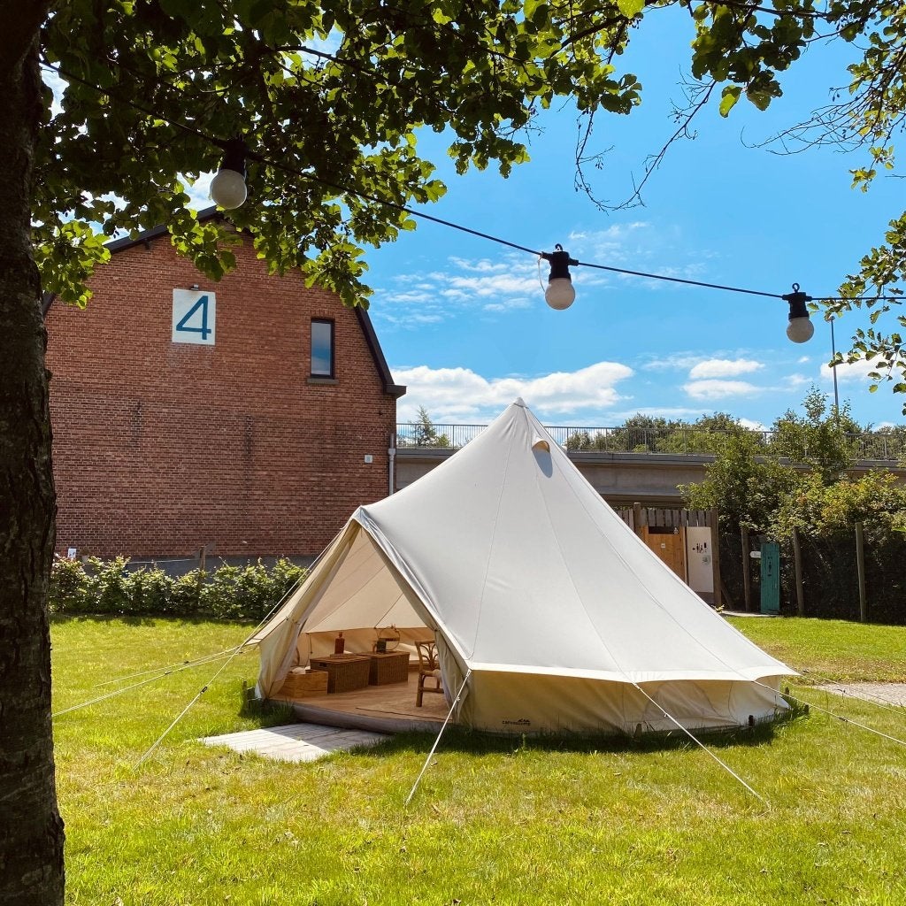 Glamping Sibley Bell tent canvascamp 500 pro dubbel deur, Ophalen, Zo goed als nieuw, Meer dan 6