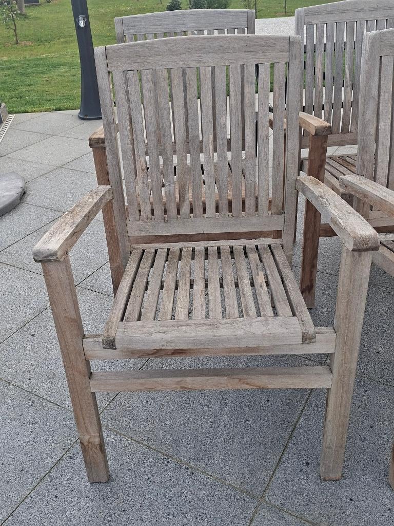Teak tuinstoelen, Tuin en Terras, Tuinstoelen, Ophalen, Gebruikt, Teakhout, Stapelbaar