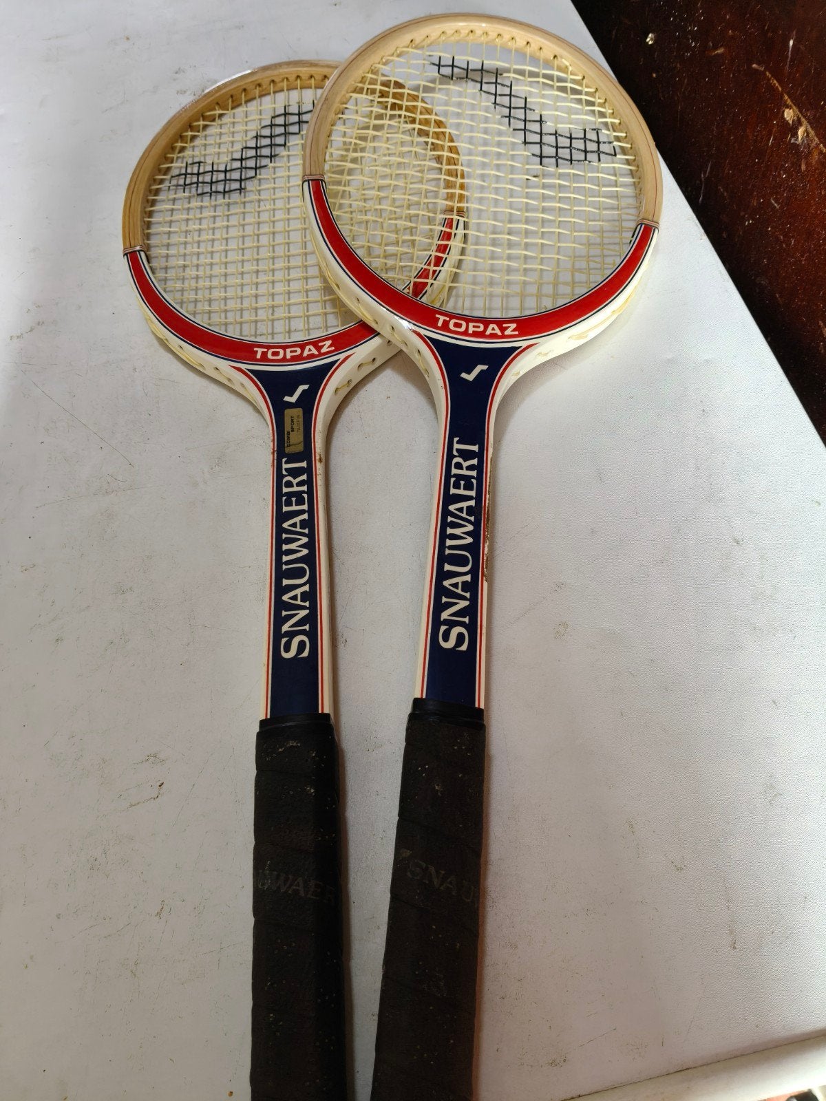 Vintage tennis rackets Snauwaert, Sport en Fitness, Badminton, Ophalen, Racket(s)