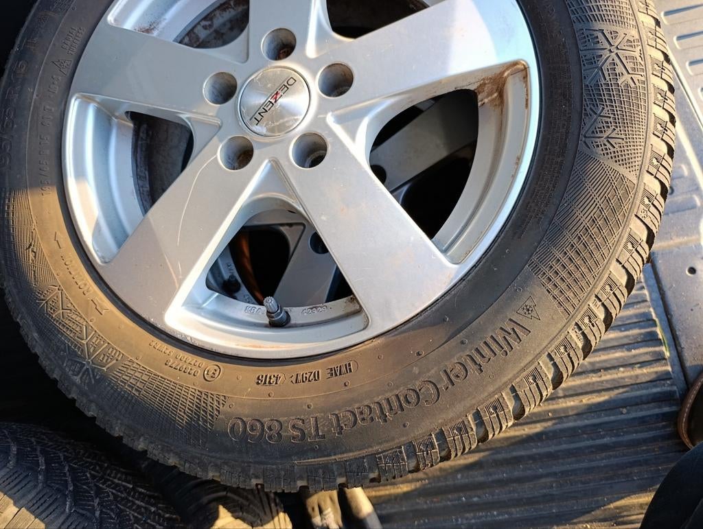 16'Inch Opel 5x105 Velgen & Winter Banden 195/65 R15, Auto-onderdelen, Ophalen, Gebruikt, 15 inch, Banden en Velgen