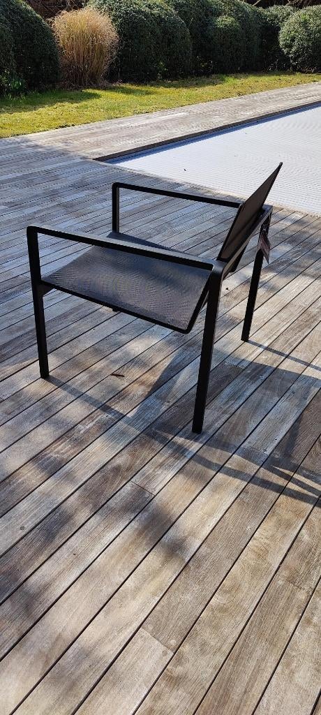 tuinstoel Royal Botania Alura low seater zwart, Ophalen of Verzenden, Nieuw, Aluminium, Stapelbaar