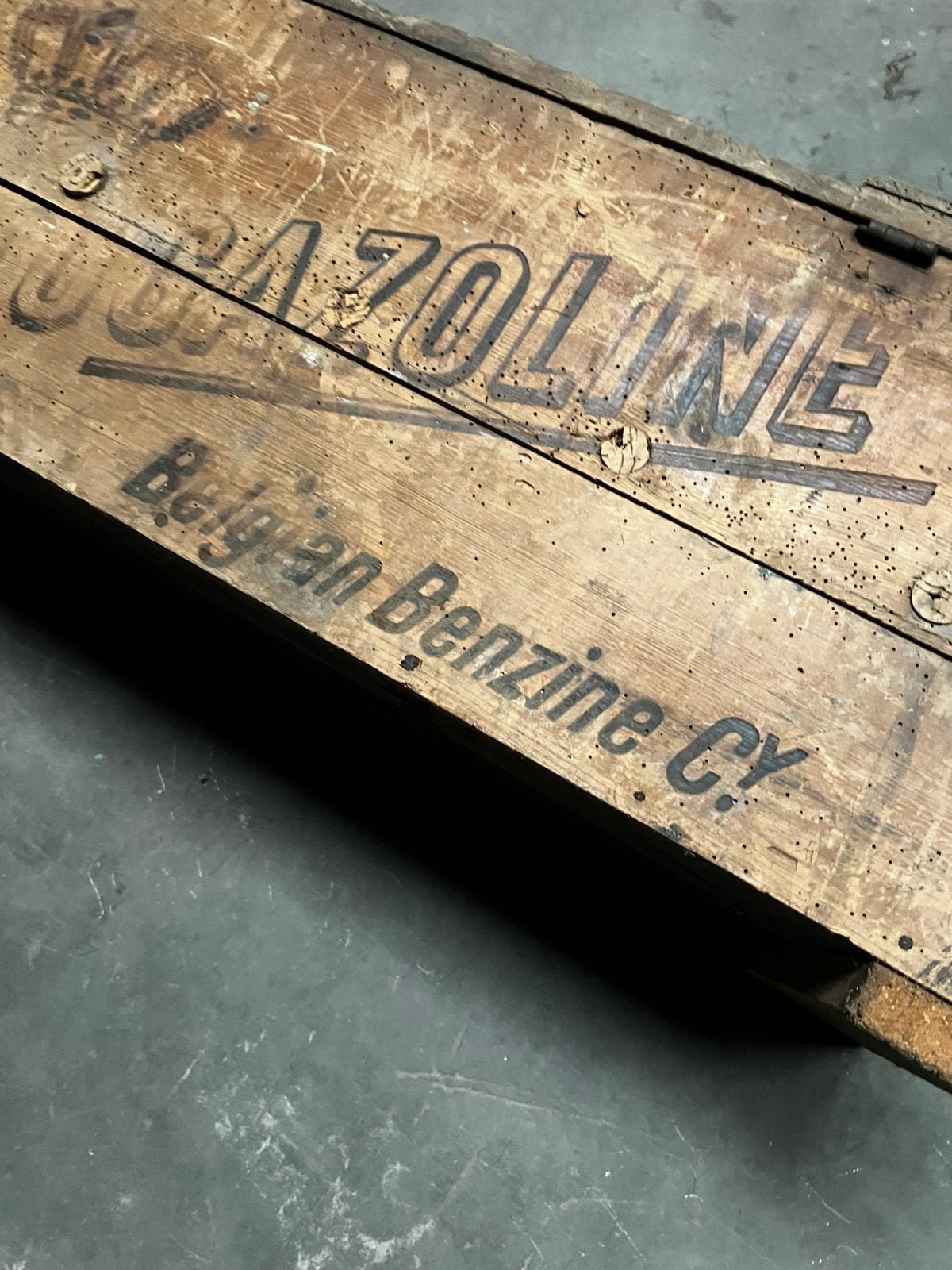 Coffret en bois Shell Motogazoline, Collections, Enlèvement ou Envoi, Panneau publicitaire