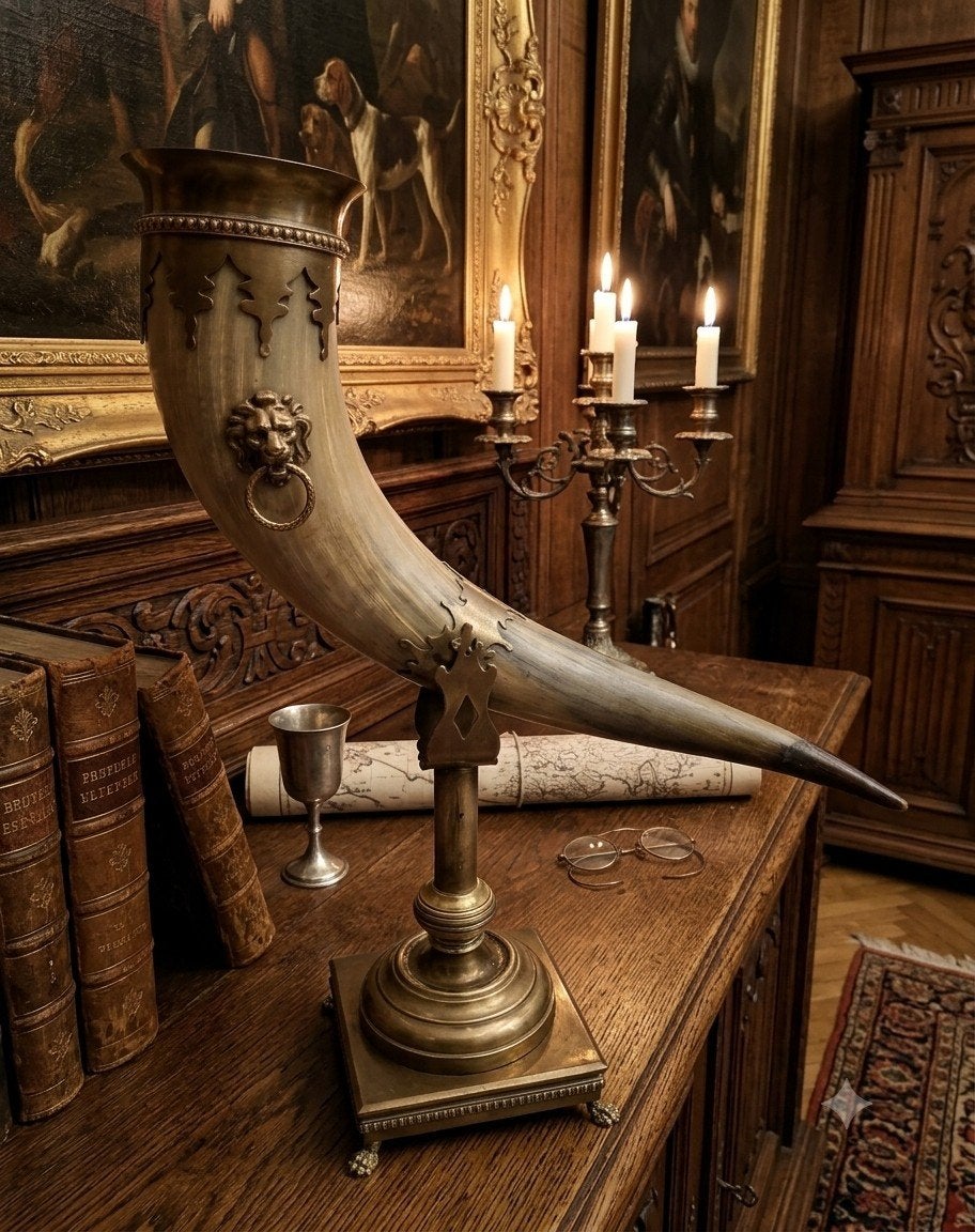 Antieke hoorn des overvloed. Hoogte 60cm., Ophalen