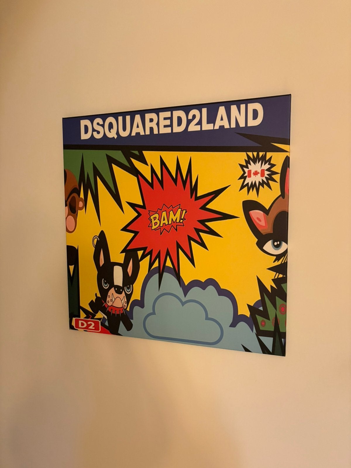 Dsquared prent op doek 80x80 cm, Ophalen