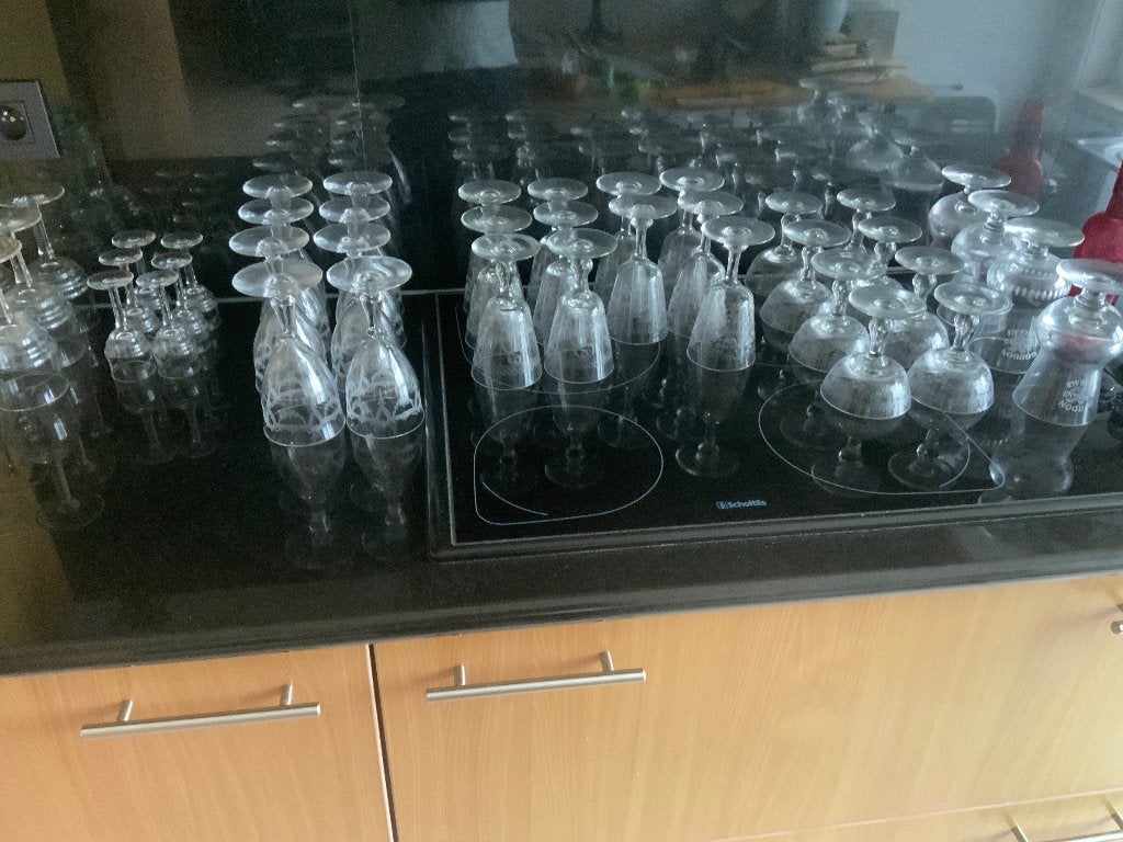 ANTIEKE GESLEPEN WIJNGLAZEN - 40 STUKS, Enlèvement, Comme neuf, Autres types