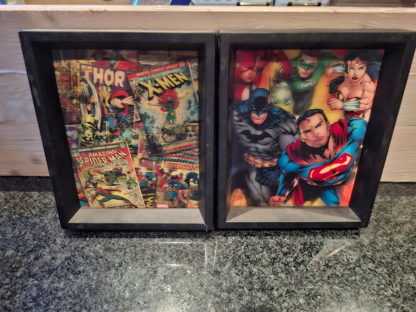 3D kaders dc/marvel, Comme neuf, Enlèvement, 50 à 75 cm, Autres types