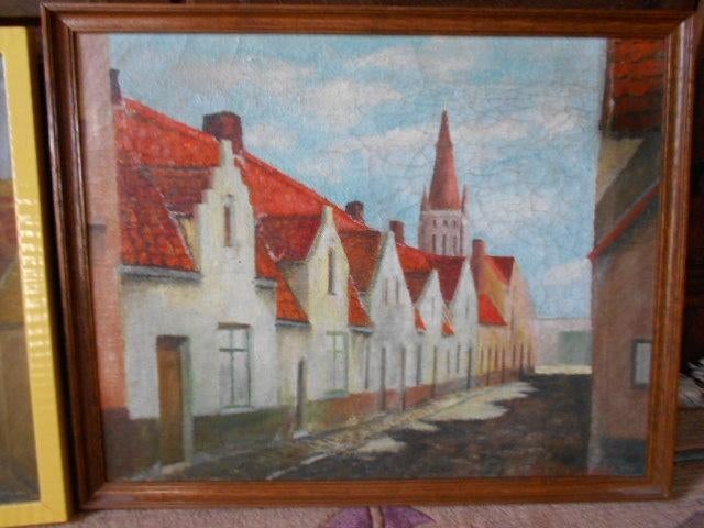 huile sur toile, Bruges, Antiquités & Art, Art | Peinture | Classique, Enlèvement ou Envoi