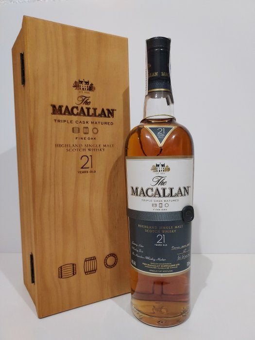 Macallan  21 year old Fine Oak triple Cask, Verzamelen, Overige gebieden, Overige typen, Ophalen of Verzenden, Zo goed als nieuw